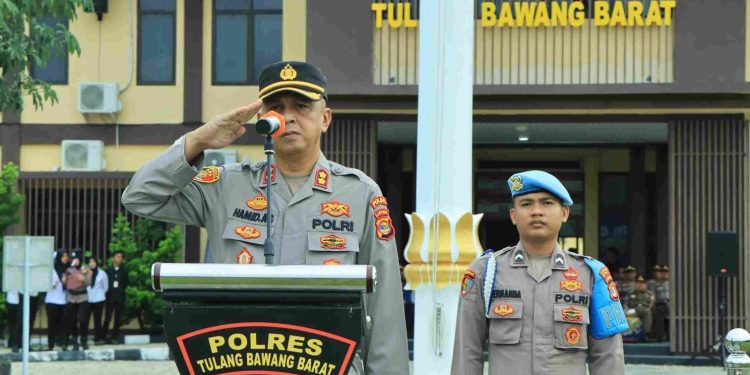 Polres Tubaba Melaksanakan Apel Gelar Pasukan Operasi Keselamatan Krakatau 2025