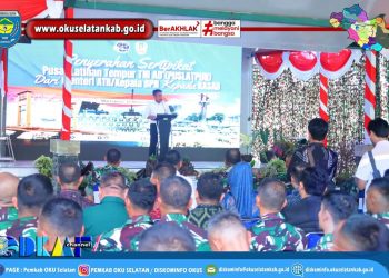 BUPATI OKU SELATAN HADIRI PENYERAHAN SERTIFIKAT LAHAN OLEH MENTERI ATR/BPN KEPADA KASAD TNI DI PUSLATPUR KODIKLAT TNI AD MARTAPURA