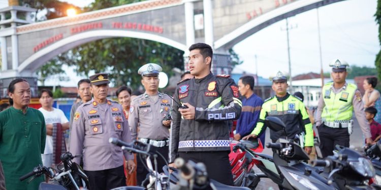 Polres Tulang Bawang Gelar Razia Aksi Balap Liar di Menggala, Puluhan Sepeda Motor Diangkut