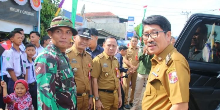 Bupati Lampung Utara Hadiri Pengawasan dan Evaluasi TMMD Ke-123 di Desa Subik