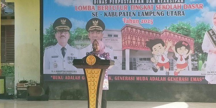 Siswa SD Antusias Ikuti Lomba Bertutur Disperpusip Lampung Utara